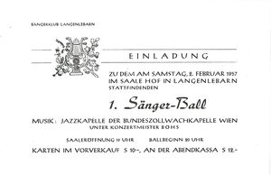 Einladung zum 1. Sängerball